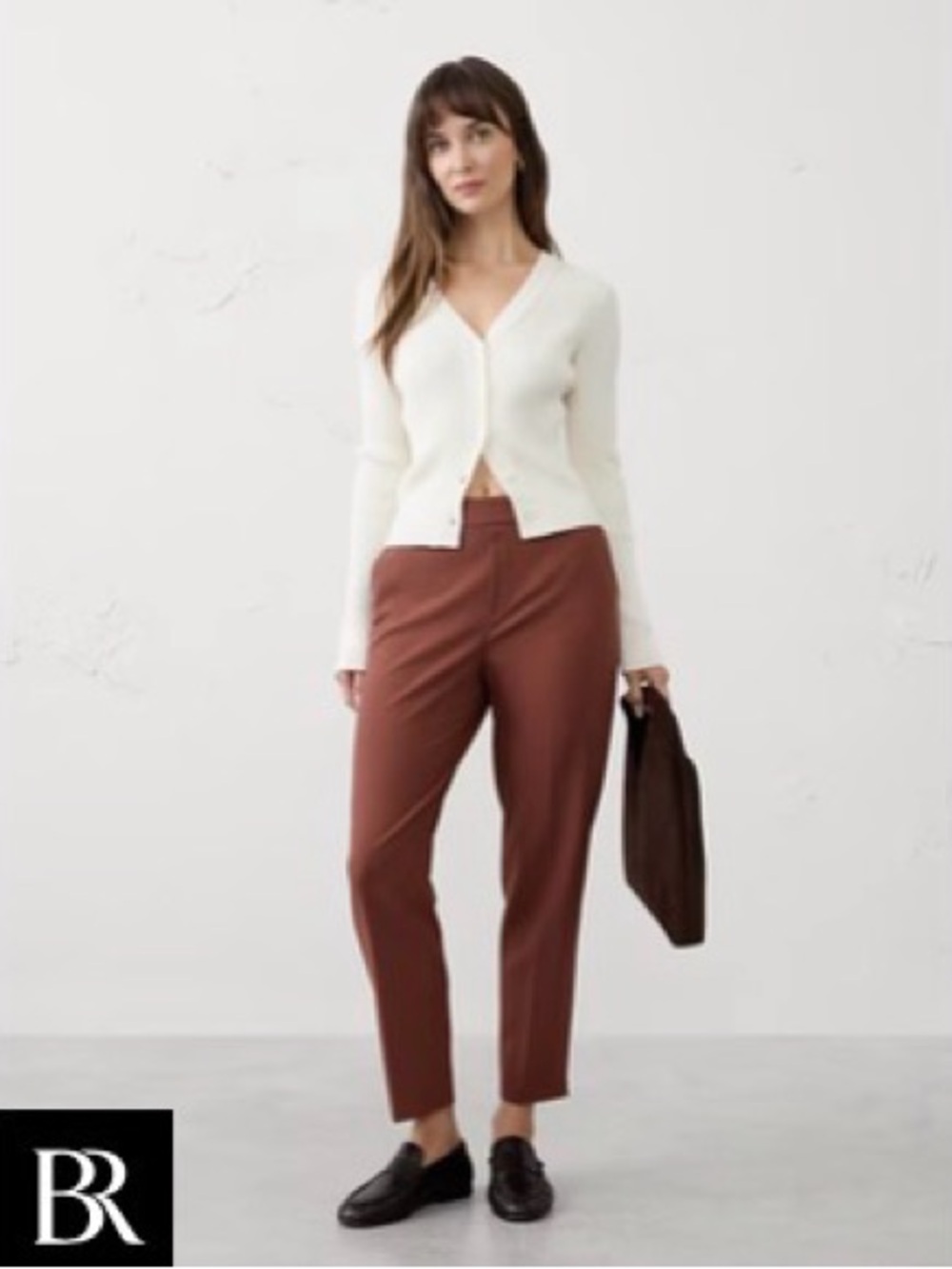 Banana Republic Hayden Tapered Pants in Auburn Brown